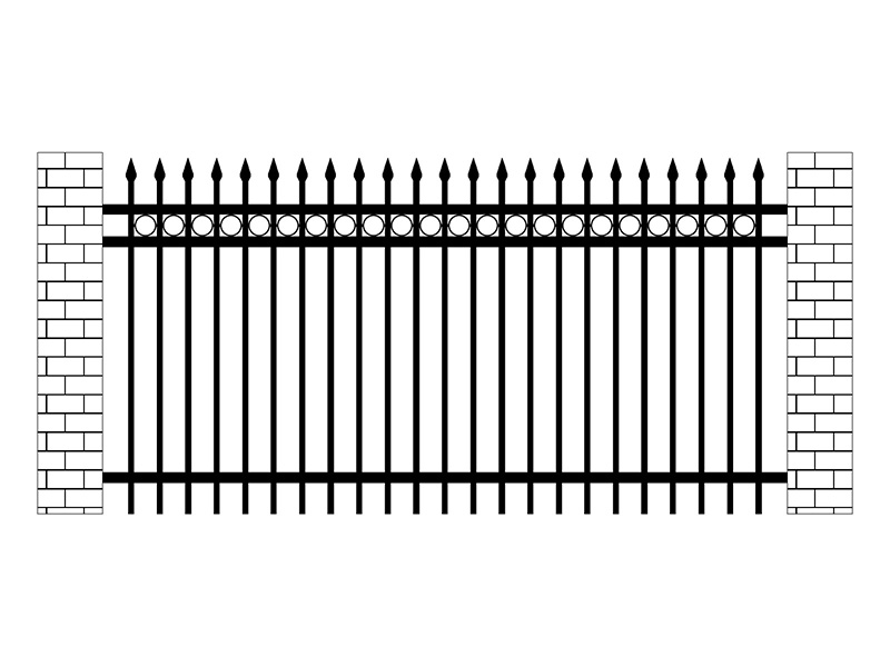 圓圈花學校鋅鋼圍欄圖片